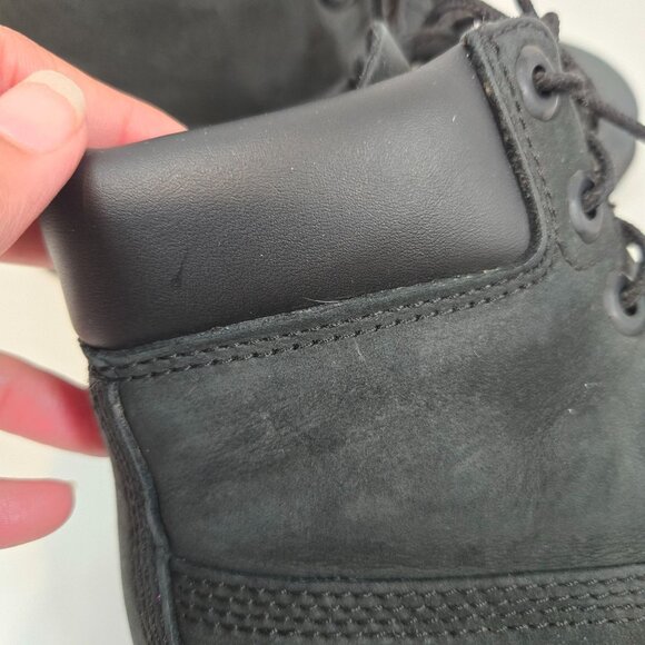 Timberland Black Suede Premium 6-Inch Boot Lace Up Boys Big Kids Size US 4.5 - Picture 9 of 12